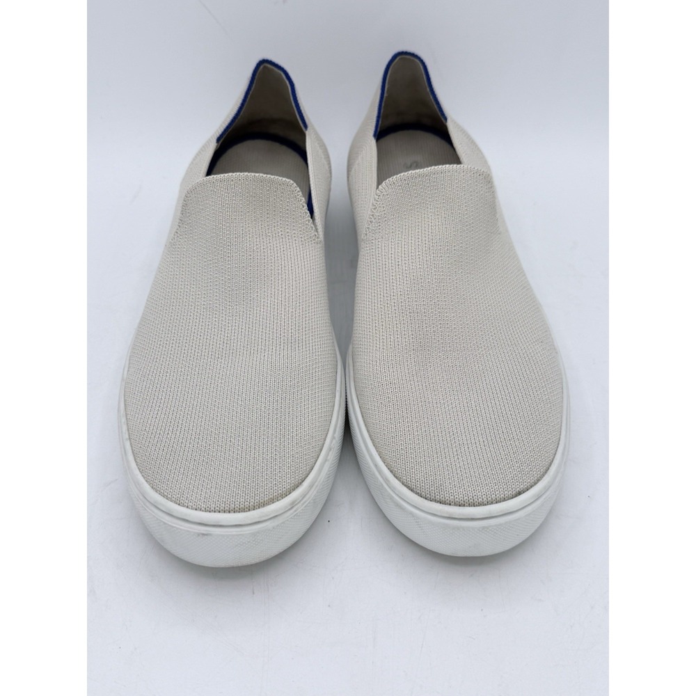 Rothys Womens 10 The Original Slip On Sneaker Shoes Beige Knit Comfort Flat Walk